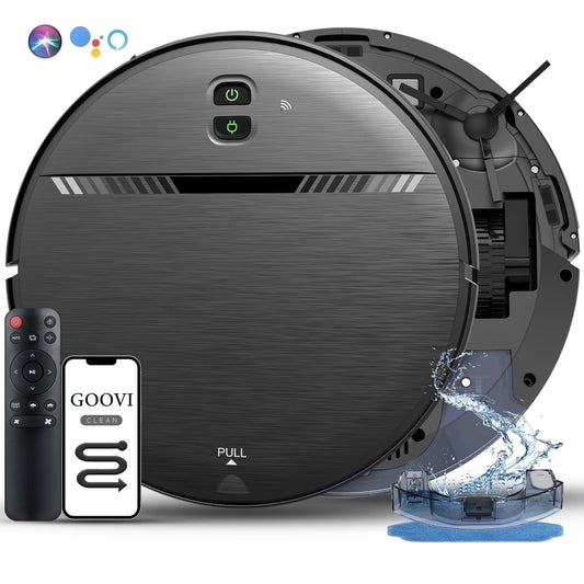 Robot Vacuum Cleaner and Mop Combo with App Wifi and Remote Control Robotic Vacuums, Black