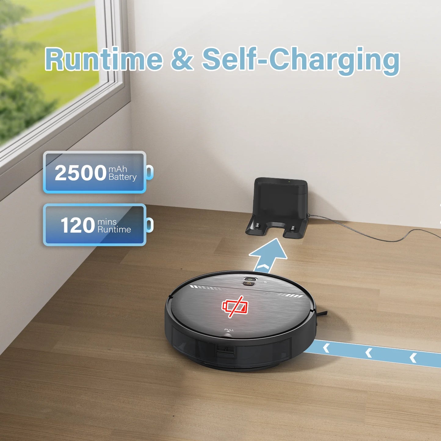 Robot Vacuum Cleaner and Mop Combo with App Wifi and Remote Control Robotic Vacuums, Black